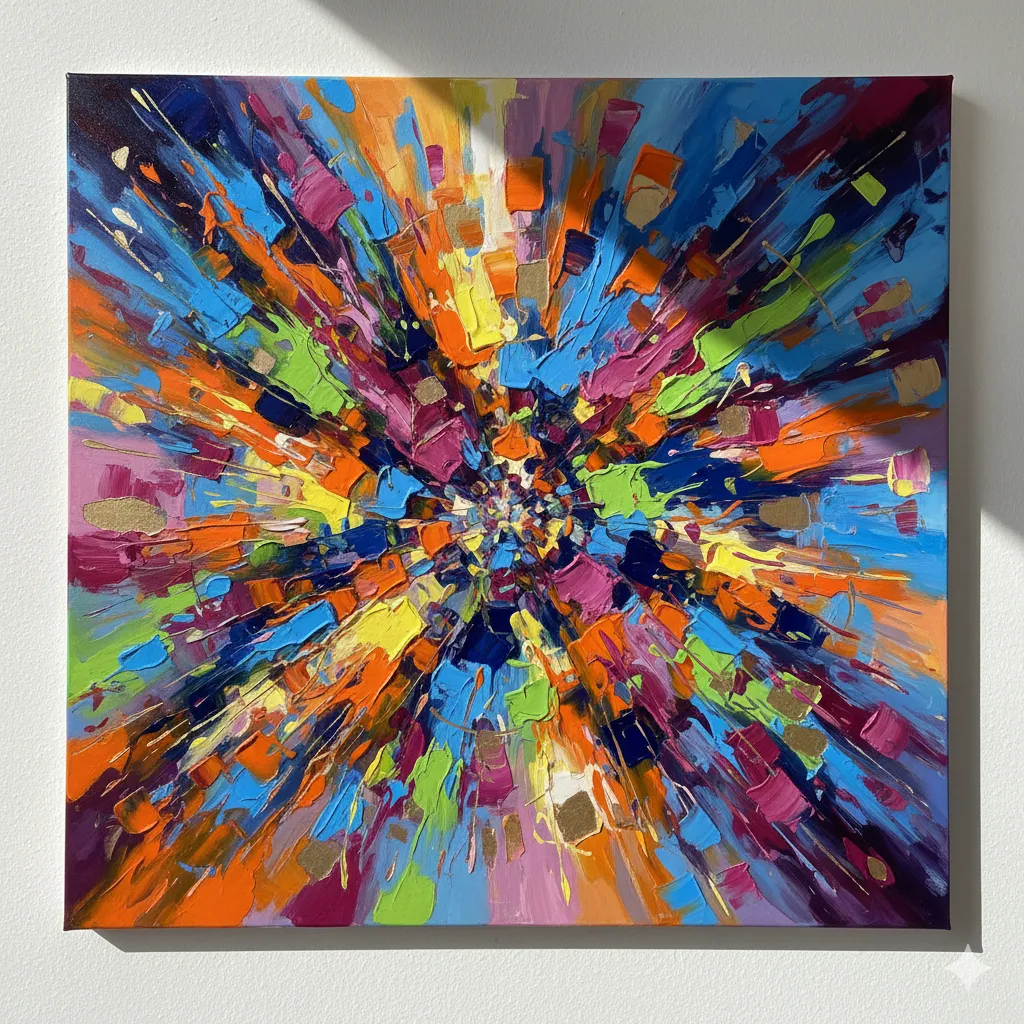 Abstract painting with vibrant colours