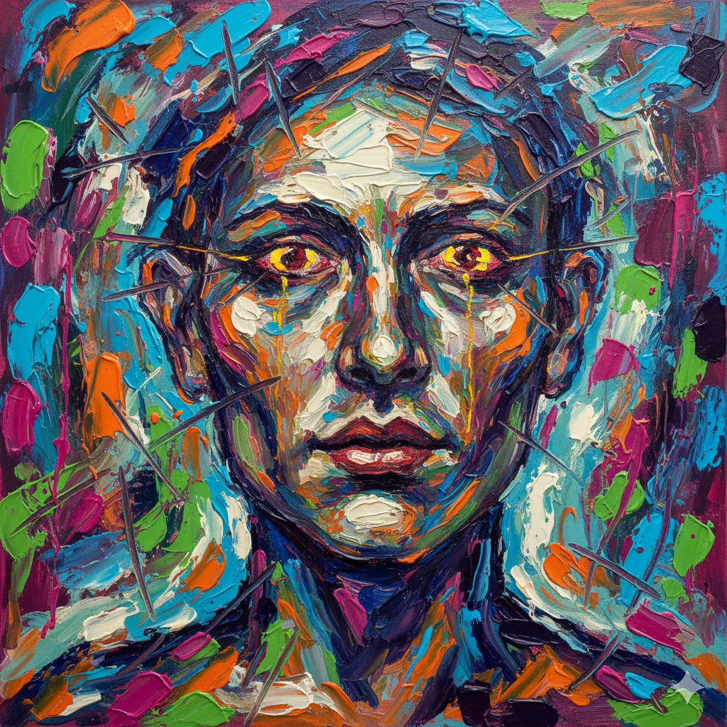 Colourful expressionist work